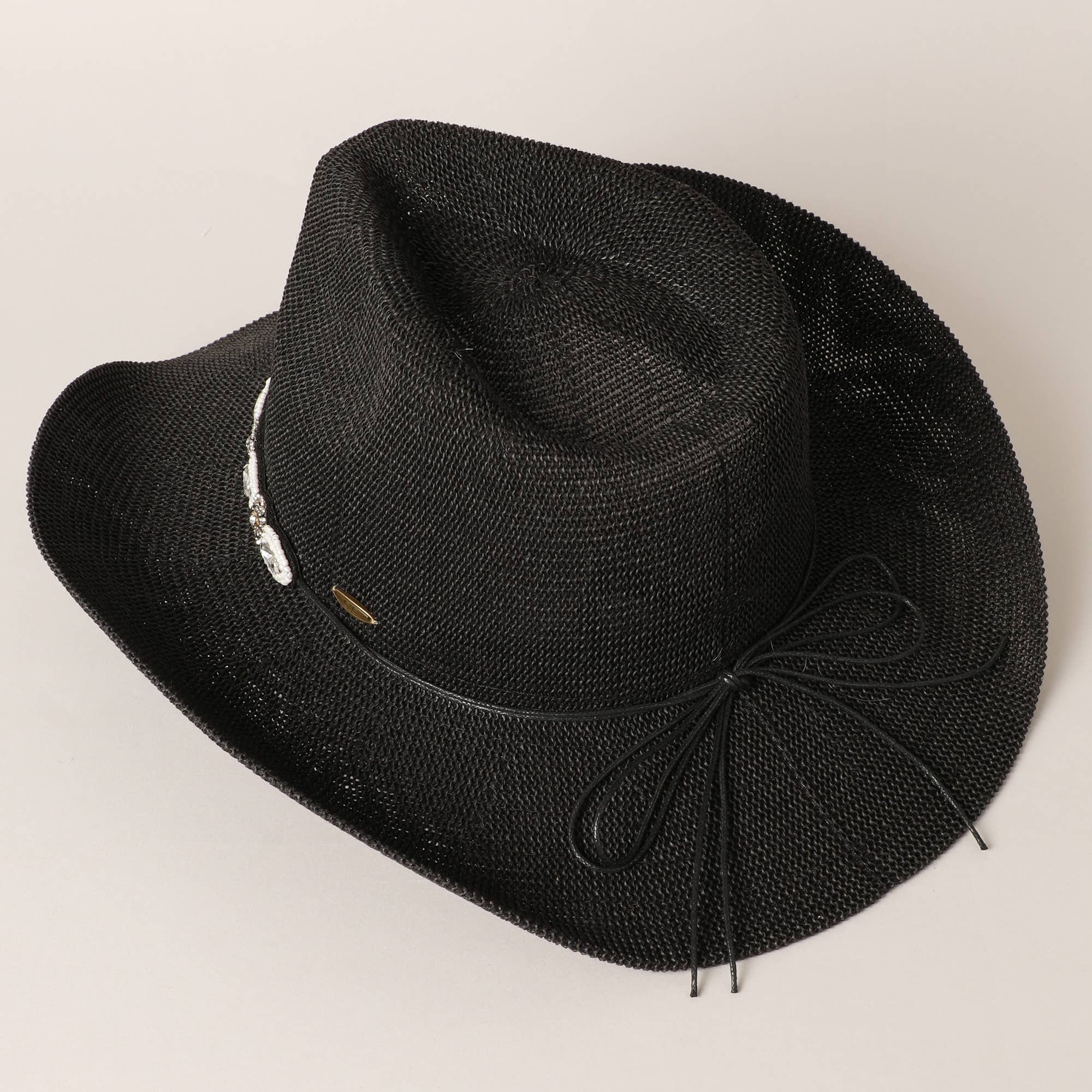 Fashion City - Durango Cowboy Hat with Jeweled Belt: WHITE  display picture 3