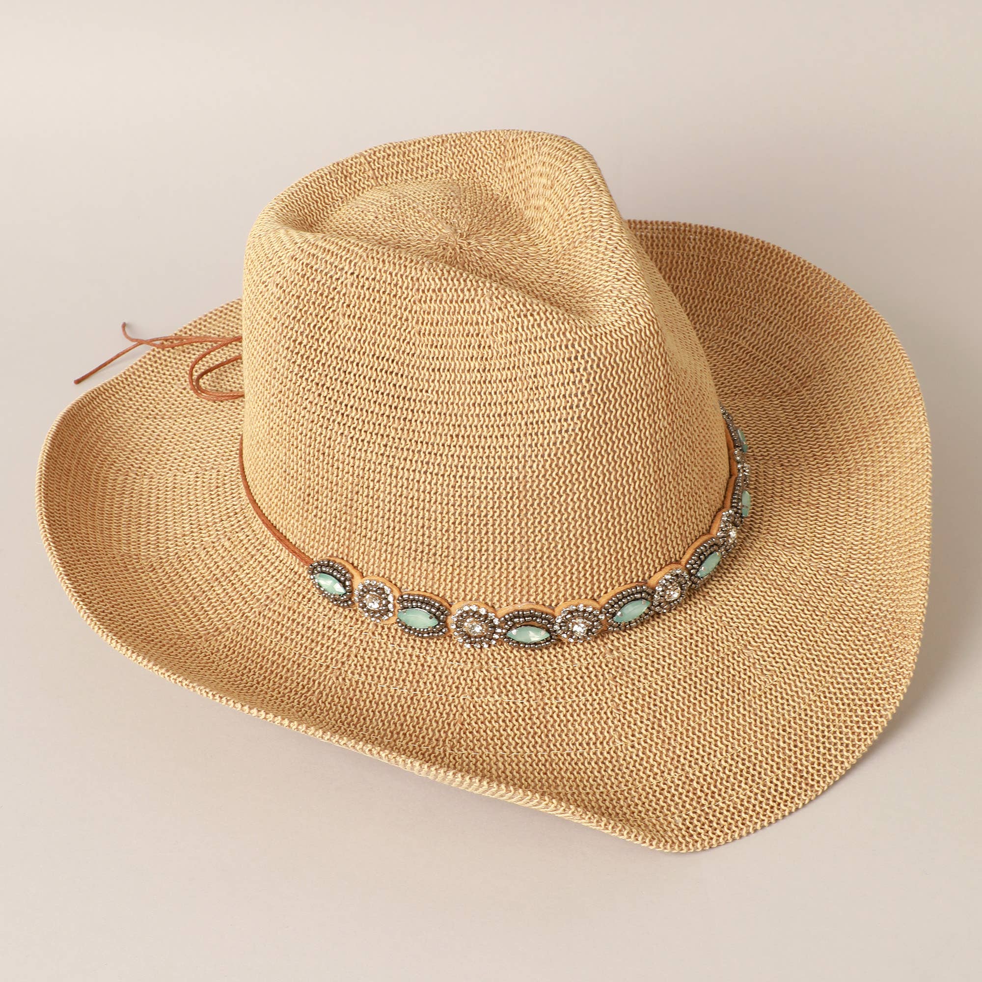 Durango Cowboy Hat with Jeweled Belt Fashion City - Durango Cowboy Hat with Jeweled Belt: WHITE  main image 2